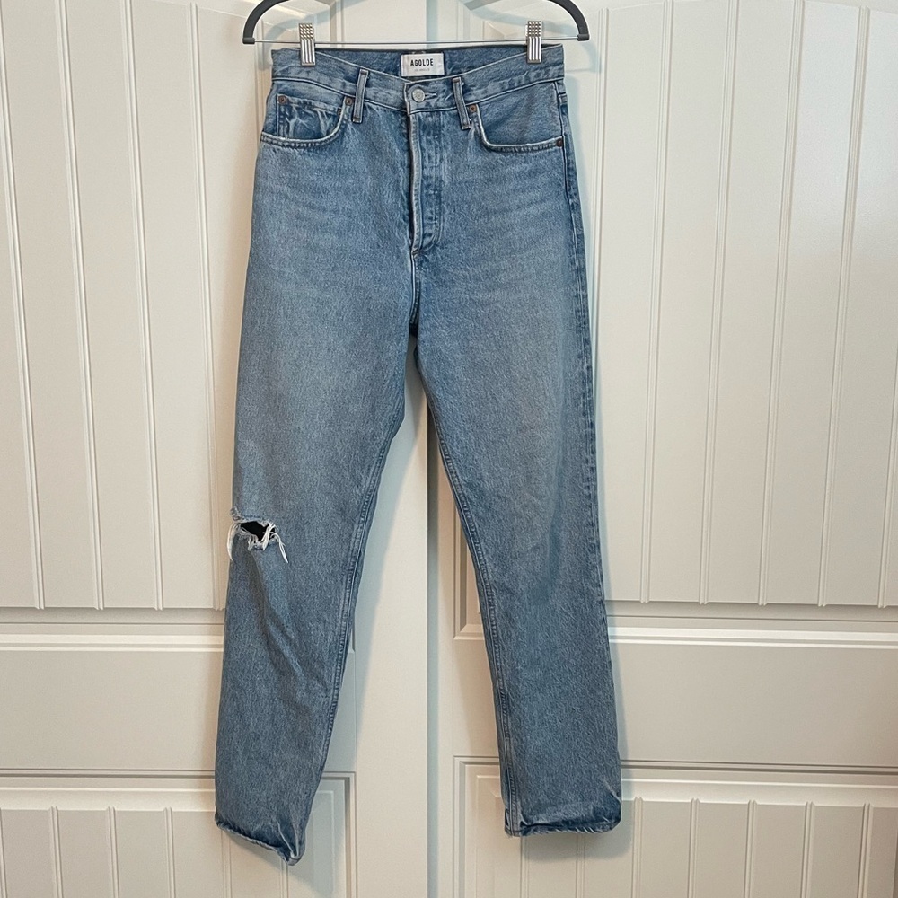 AGOLDE 90’s pinch high rise straight leg light wash jeans size 26